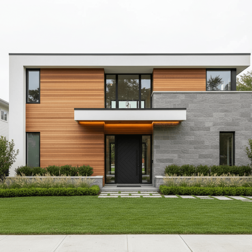 Contemporary home exterior with modern architectural design